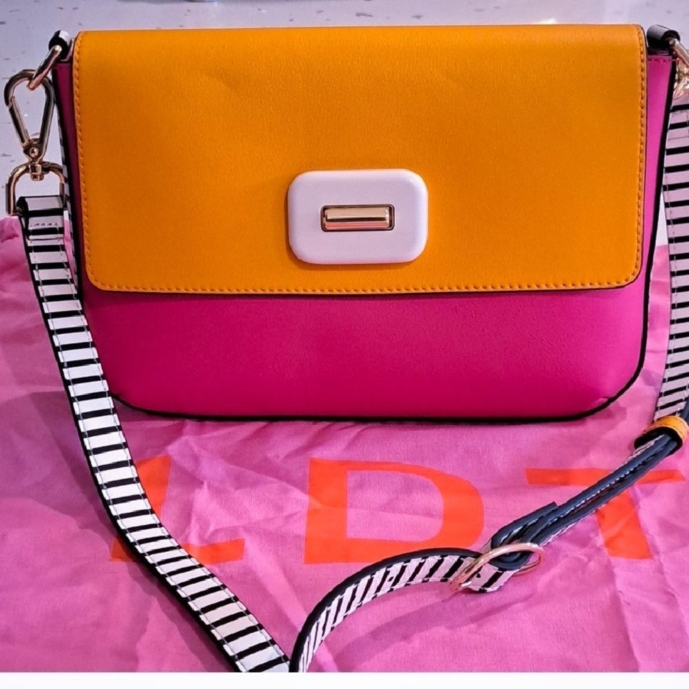 Mandarin Orange and Pink Crossbody Bag!!! LDT JILL BAG!!! NWOT GORGEOUS CHIC!!!